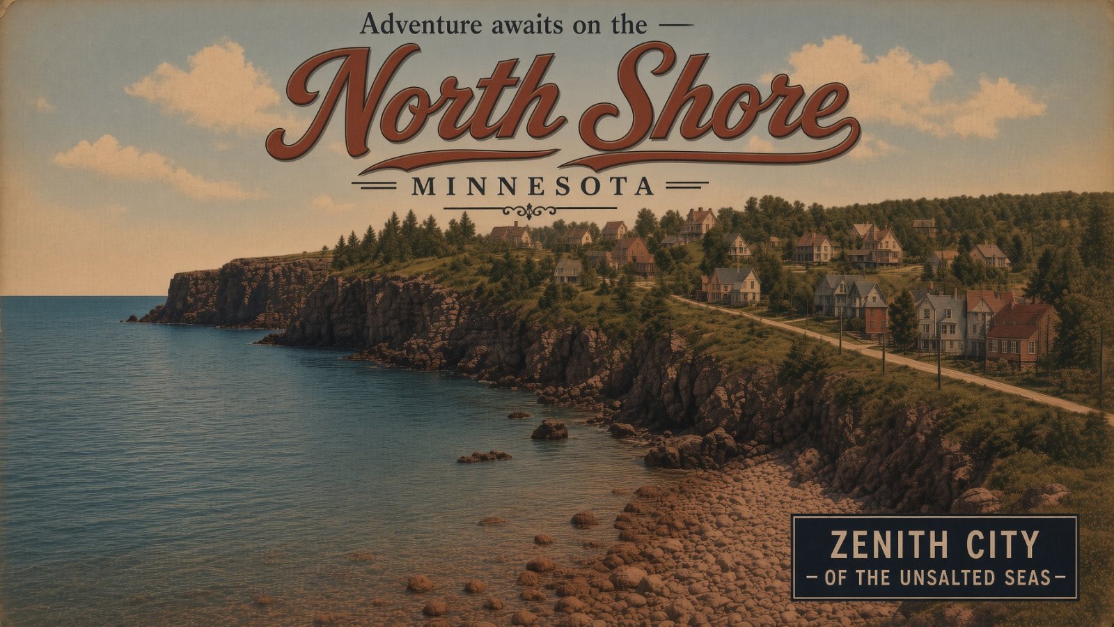 North Shore postcard design: Greetings from Duluth, Minnesota.